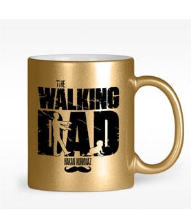 BK Gift Kişiye Özel The Walking Dad Tasarımlı Altın Yaldızlı Kupa Bardak - 1