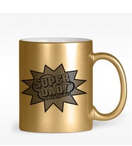 BK Gift Kişiye Özel Süper Baba Tasarımlı Altın Yaldızlı Kupa Bardak - 3