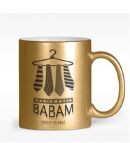 BK Gift Kişiye Özel Karizmatik Babam Tasarımlı Altın Yaldızlı Kupa Bardak - 1
