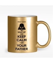 BK Gift Kişiye Özel I Am Your Father Tasarımlı Altın Yaldızlı Kupa Bardak - 2