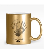 BK Gift Kişiye Özel Canım Babam Tasarımlı Altın Yaldızlı Kupa Bardak - 2