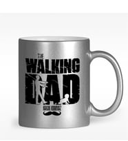 BK Gift Kişiye Özel The Walking Dad Tasarımlı Gümüş Yaldızlı Kupa Bardak - 1