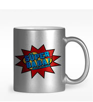BK Gift Kişiye Özel Süper Baba Tasarımlı Gümüş Yaldızlı Kupa Bardak - 4