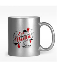 BK Gift Kişiye Özel En Yakışıklı Baba Tasarımlı Gümüş Yaldızlı Kupa Bardak - 1