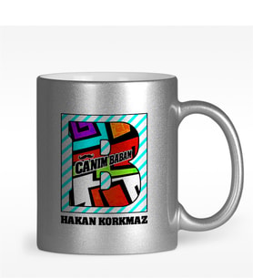 BK Gift Kişiye Özel Canım Babam Tasarımlı Gümüş Yaldızlı Kupa Bardak - 7