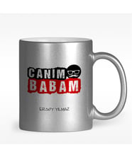 BK Gift Kişiye Özel Canım Babam Tasarımlı Gümüş Yaldızlı Kupa Bardak - 5