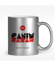 BK Gift Kişiye Özel Canım Babam Tasarımlı Gümüş Yaldızlı Kupa Bardak - 4