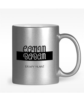 BK Gift Kişiye Özel Canım Babam Tasarımlı Gümüş Yaldızlı Kupa Bardak - 3