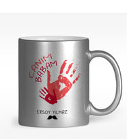 BK Gift Kişiye Özel Canım Babam Tasarımlı Gümüş Yaldızlı Kupa Bardak - 2