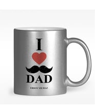 BK Gift Kişiye Özel Babamı Seviyorum Tasarımlı Gümüş Yaldızlı Kupa Bardak - 2