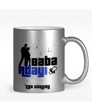 BK Gift Kişiye Özel Baba Adayı Tasarımlı Gümüş Yaldızlı Kupa Bardak - 2