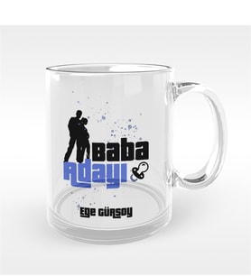BK Gift Kişiye Özel Baba Adayı Tasarımlı Cam Kupa Bardak - 2