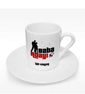 BK Gift Kişiye Özel Baba Adayı Tasarımlı Türk Kahvesi Fincanı - 1