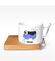 BK Gift Kişiye Özel Baba Adayı Tasarımlı Ahşap Altlıklı Seramik Fincan - 8