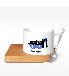 BK Gift Kişiye Özel Baba Adayı Tasarımlı Ahşap Altlıklı Seramik Fincan - 4