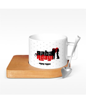 BK Gift Kişiye Özel Baba Adayı Tasarımlı Ahşap Altlıklı Seramik Fincan - 3