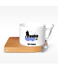 BK Gift Kişiye Özel Baba Adayı Tasarımlı Ahşap Altlıklı Seramik Fincan - 2
