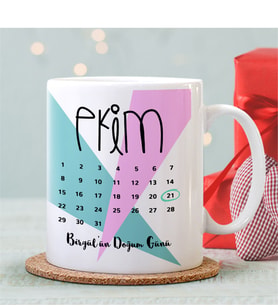 BK Gift Kişiye Özel Doğum Günü Tarihli Beyaz Kupa Bardak - 3
