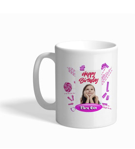 BK Gift Kişiye Özel İyi Ki Doğdun Tasarımlı Beyaz Kupa Bardak - 4