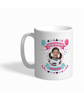 BK Gift Kişiye Özel İyi Ki Doğdun Tasarımlı Beyaz Kupa Bardak - 2