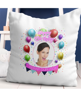 BK Gift Kişiye Özel İyi Ki Doğdun Tasarımlı Beyaz Yastık - 8