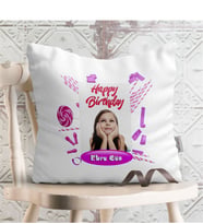 BK Gift Kişiye Özel İyi Ki Doğdun Tasarımlı Beyaz Yastık - 4