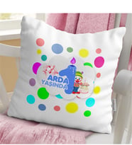 BK Gift Kişiye Özel 1. Yaş Tasarımlı Erkek Bebek Dekoratif Beyaz Yastık - 2