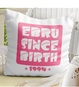 BK Gift Kişiye Özel Doğum Günü Tasarımlı Dekoratif Beyaz Yastık - 5