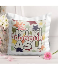 BK Gift Kişiye Özel Doğum Günü Tasarımlı Dekoratif Beyaz Yastık - 4