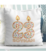 BK Gift Kişiye Özel Doğum Günü Tasarımlı Dekoratif Beyaz Yastık - 3