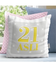 BK Gift Kişiye Özel Doğum Günü Tasarımlı Dekoratif Beyaz Yastık - 1