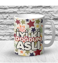 BK Gift Kişiye Özel Doğum Günü Tasarımlı Beyaz Kupa Bardak - 4