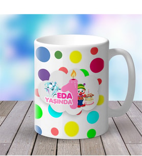 BK Gift Kişiye Özel Kız Bebek 1. Yaş Tasarımlı Beyaz Kupa Bardak - 2