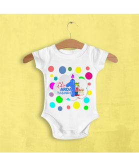 BK Kids Kişiye Özel 1.Yaş Tasarımlı Erkek Bebek Zıbın - 3 0 - 3 Ay
