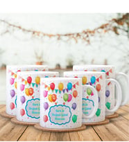 BK Gift Kişiye Özel Doğum Günü Hatırası Beyaz Kupa Bardak Seti (5 Adet) - 2