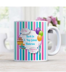 BK Gift Kişiye Özel Doğum Günü Hatırası Beyaz Kupa Bardak - 4
