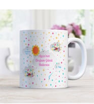 BK Gift Kişiye Özel Doğum Günü Hatırası Beyaz Kupa Bardak - 3
