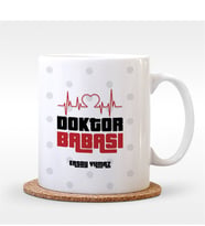 BK Gift Kişiye Özel Doktor Babası Tasarımlı Beyaz Kupa Bardak - 2