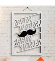 BK Gift Kişiye Özel İsimli Aslan Babam Ahşap Duvar Panosu - 2