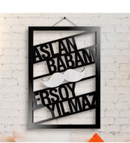 BK Gift Kişiye Özel İsimli Aslan Babam Ahşap Duvar Panosu - 1