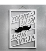 BK Gift Kişiye Özel İsimli Adam Gibi Adam Ahşap Duvar Panosu - 2