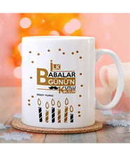 BK Gift Kişiye Özel İlk Babalar Günün Kutlu Olsun Tasarımlı Beyaz Kupa Bardak - 5