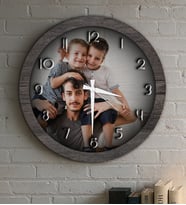 BK Gift Kişiye Özel Fotoğraflı Ahşap Duvar Saati - 1 Sevgiliye Hediye, Babalar Günü Hediyesi, Ev Hediyesi