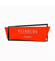 BK Gift Kişiye Özel Psikolog Duvar & Kapı İsimliği (Model 10) Sarı - Turkuaz - Turuncu) Turuncu