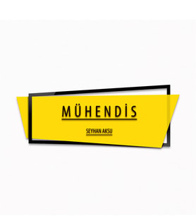 BK Gift Kişiye Özel Mühendis Duvar & Kapı İsimliği (Model 10) Sarı - Turkuaz - Turuncu) Sarı