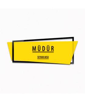 BK Gift Kişiye Özel Müdür Duvar & Kapı İsimliği (Model 10) Sarı - Turkuaz - Turuncu)