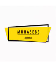 BK Gift Kişiye Özel Muhasebe Duvar & Kapı İsimliği (Model 10) Sarı - Turkuaz - Turuncu) Sarı
