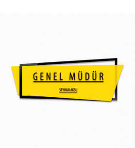 BK Gift Kişiye Özel Genel Müdür Duvar & Kapı İsimliği (Model 10) Sarı - Turkuaz - Turuncu)