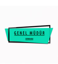 BK Gift Kişiye Özel Genel Müdür Duvar & Kapı İsimliği (Model 10) Sarı - Turkuaz - Turuncu) Turkuaz