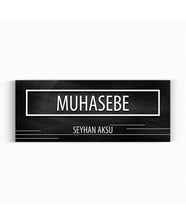BK Gift Kişiye Özel Muhasebe Duvar & Kapı İsimliği (Model 8 - Siyah Mermer Doku)